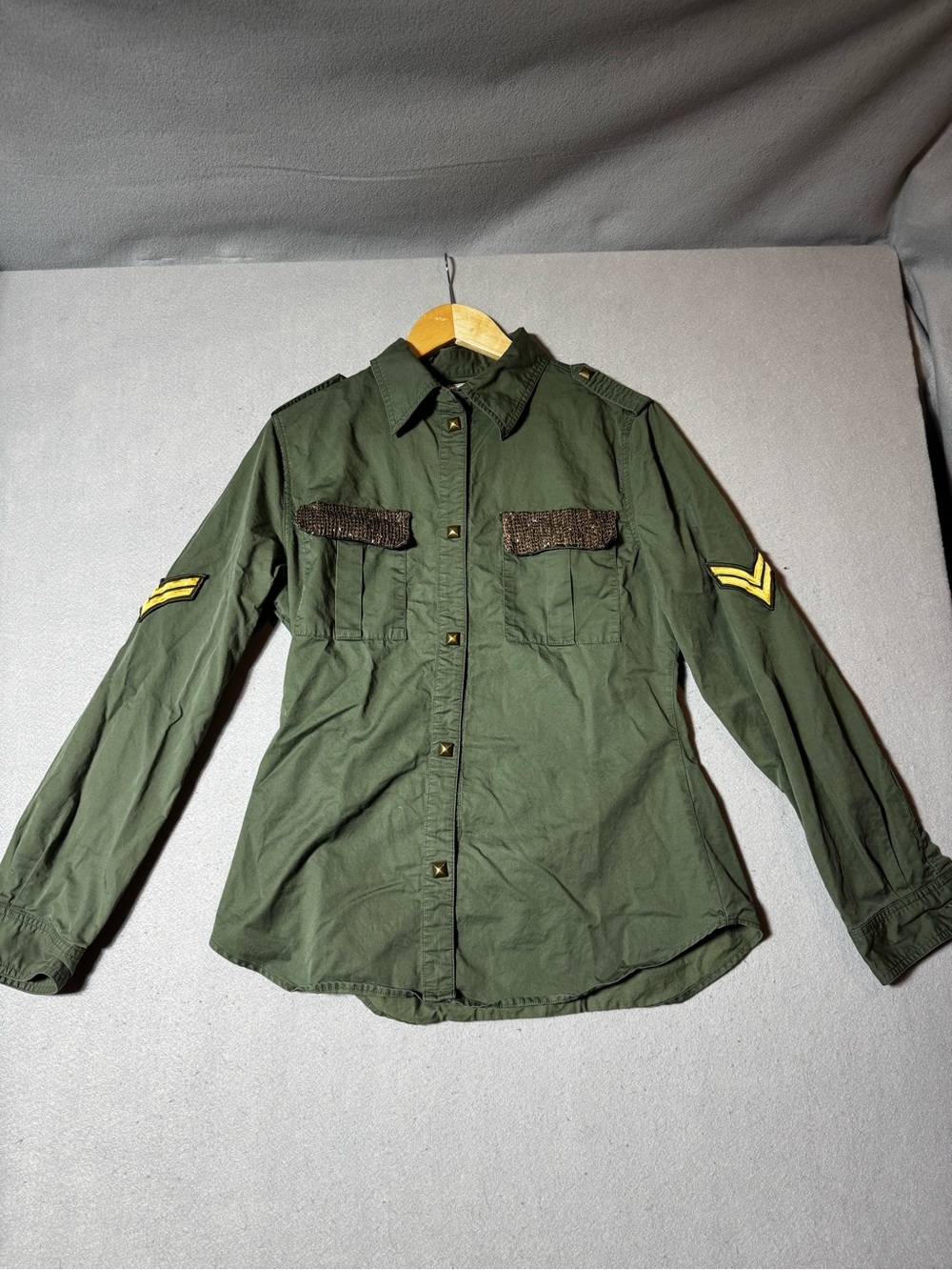 Son of John Military-Style Olive Green Women’s Shirt Size 1 (Small)